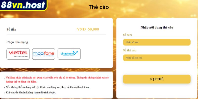 Nạp Tiền 88VN – Hướng Dẫn Toàn Tập Dành Cho Người Chơi Mới 3 Các lỗi thường gặp khi nạp tiền 88VN