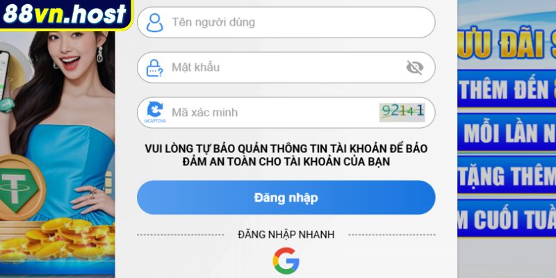 Nạp Tiền 88VN – Hướng Dẫn Toàn Tập Dành Cho Người Chơi Mới 1 Đăng nhập tài khoản chính